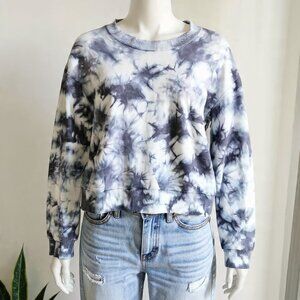 Cloud Grey Soft Tie-Dye Pullover Sweatshirt — Soft Cozy Knit Top (Orig. $68)